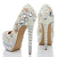 Super High Heels Handmade Pearls Rhinestone Pointed Toe Crystal Wedding Shoes, SY0137