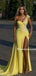 Charming One-shoulder Mermaid Side Slit Long Prom Dresses, PDS0275