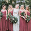 A-line Dusty Rose Chiffon Bridesmaid Dresses,Cheap Bridesmaid Dresses,WGY0398