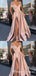 A-line Off-the-Shoulder Pink Satin Prom Dresses,Cheap Prom Dresses,PDY0488