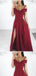A-line Off-The-Shoulder Red Satin Long Prom Dresses,Cheap Prom Dresses,PDY0519