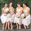 Mermaid Keen Length Short Floral A Line Bridesmaid Dresses.PDY0107
