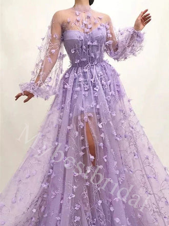 Sexy Sweetheart Long sleeves A-line Long Prom Dress,PDS1037