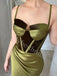 Elegant Spaghetti straps Side slit Sheath Prom Dresses,PDS0788