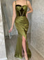 Elegant Spaghetti straps Side slit Sheath Prom Dresses,PDS0788