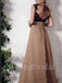 Elegant V-neck Sleeveless Open back A-line Prom Dresses,PDS0582