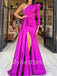 Elegant One-shoulder Side slit Mermaid Prom Dresses , PDS0390