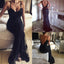 Spaghetti Sexy Black Lace Beaded Long Sheath Backless Prom Dresses, BG0216
