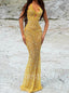 Sexy V-neck Sleeveless Mermaid Prom Dresses , PDS0391