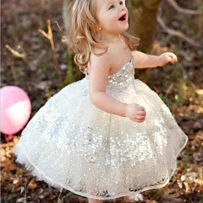 Sweetheart Light Champagne Lace Flower Girl Dress With Sequin,Cheap Flower Girl Dresses ,FGY0234