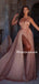 Simple A-line Charming Side Slit Long Prom Dresses PDS0295