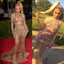 Beyonce Inspired Celebrity See Through Sexy Rhinestone Long Sleeve Prom Dresses, BG0220