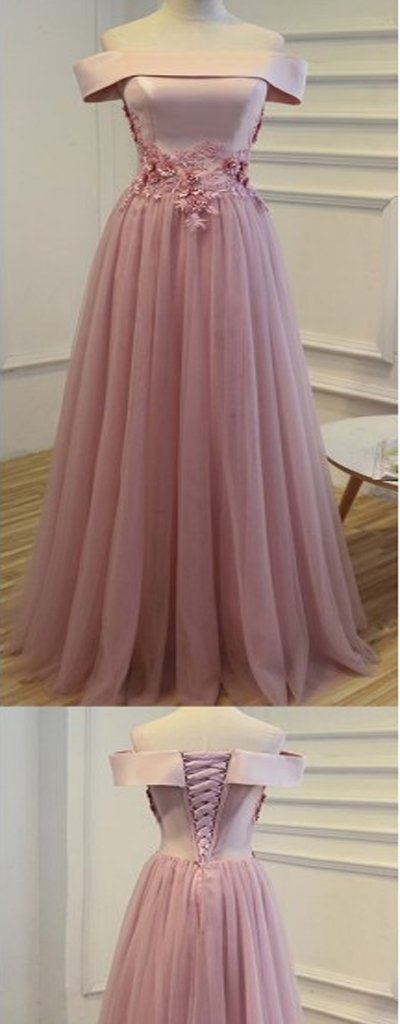 Outlet Morden Pink Long Prom Evening Dress With Lace Up Sequin Tulle Floor-length Dresses  , PDY0175