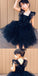 Navy Blue Tulle Flower Girl Dress with Ruffles,Cheap Flower Girl Dresses ,FGY0235