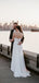 A-line Spaghetti Straps Lace Beach Wedding Dresses,Cheap Wedding Dresses, WDY0293