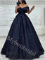 Elegant V-neck Off shoulder A-line Prom Dresses,PDS0966