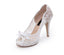 Ivory Lace High Heels Fish Toe Sexy Wedding Bridal Shoes With Tow, SY0119