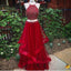 Two Pieces Halter Red Organza Rhinestone Beaded Long Prom Dresses, BG0257