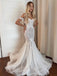 Mermaid Lace Off-shoulder Cheap Charming Wedding Dresses Online,WDY0246