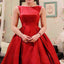 Blush red stain A-line bowknot cute unique formal freshman homecoming prom gown dress,BDY0126
