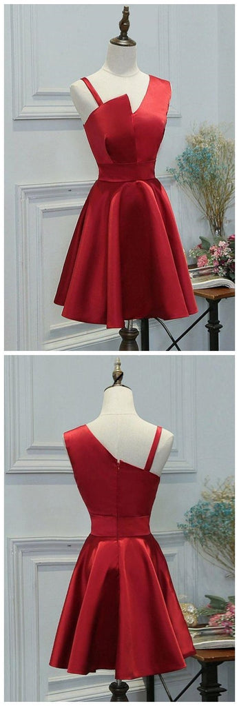 Elegant Simple Unique Red Short Cheap Homecoming Dresses Online, BDY0279
