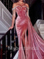 Elegant Sweetheart Off-shoulder Side slit Mermaid Prom Dresses , PDS0392