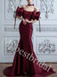 Elegant Off shoulder Strapless Mermaid Long Prom Dress,PDS1054