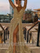 Sexy Jewel Side slit A-line Prom Dresses,PDS0577