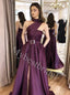 Elegant Halter Sleeveless Side slit A-line Prom Dresses,PDS0937