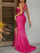 Elegant One shoulder Side slit Sheath Prom Dresses,PDS0789