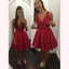 Short Cheap V Neck Simple Red Homecoming Dresses Under 100, BDY0245