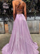 Sexy V-neck Sleeveless A-line Prom Dresses,PDS0936