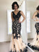 Mermaid Black Lace Tulle  Prom Dresses,Cheap Prom Dresses,PDY0648