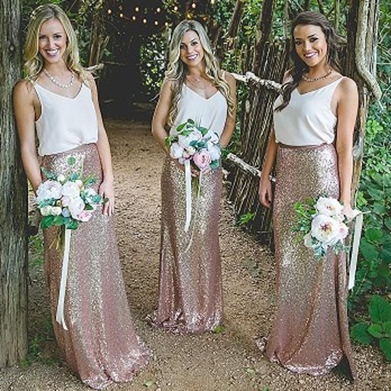 V Neck Casual Long Mermaid Sequin Cheap Bridesmaid Dresses Online, WGY0305