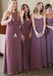 Dusty Purple Mismatched Chiffon Cheap Bridesmaid Dresses Online, WGY0235