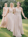 One Shoulder Chiffon Long Cheap Stunning Bridesmaid Dresses Online, WG273