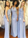 Dusty Blue Mismatched Long Chiffon Cheap Bridesmaid Dresses Online,  WGY0231