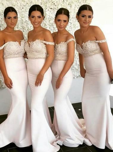 Sexy Off Shoulder Mermaid Long Bridesmaid Dresses Online, WGY0333