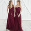 Mismatched Watermen Red Chiffon Long Bridesmaid Dresses Online, WGY0330