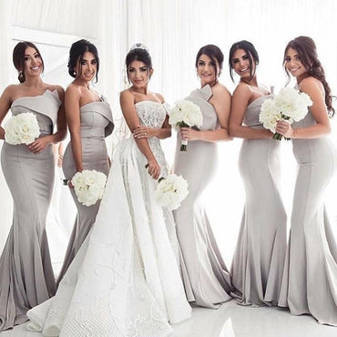 Simple Sexy Grey Mermaid Long Bridesmaid Dresses Online, WGY0339