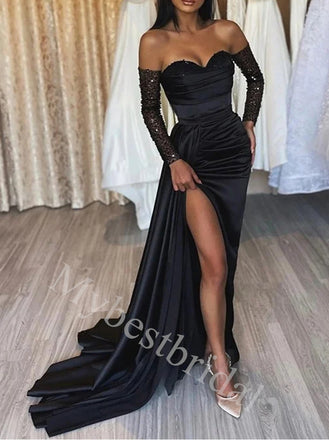 Sexy Sweetheart Side slit Sheath Prom Dresses,PDS0970