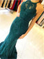 Green Lace Prom Dresses, Mermaid Prom Dresses, Sexy Prom Dresses, Prom Dresses, BG0416