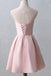 Cute Illusion Scoop Pink Cheap Short Homecoming Dresses Online, BDY0298