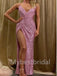 Sexy V-neck Spaghetti straps Side slit Mermaid Prom Dresses , PDS0370
