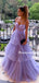 A-line Spaghetti Straps Simple Tulle A-line Long Prom Dresses.PDY0115