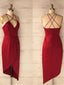 Sexy Red V-Neck Back Zipper Homecoming Dress with Multi-Strap, Short Prom Dresses,BDY0151
