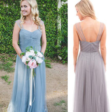 Newest Style Strap Tulle A-line Wedding Guest Dresses, Cheap Bridesmaid Dresses, BG0339