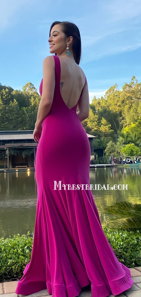 Elegant Mermaid Jersey Charming Party Long Prom Dress , PDY0140