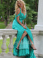 Elegant Halter Side slit Sleeveless A-line Prom Dresses,PDS0523