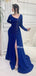 Elegant Long Sleeve Mermaid Royal Blue Evening Long Prom Dresses Online,PDY0136